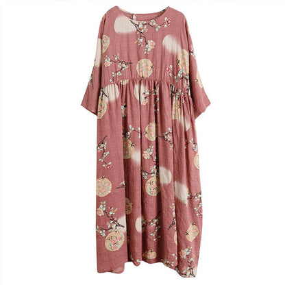 Robe ample Betty en coton et lin grande taille pour femme
