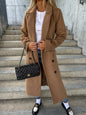 Betty Long Sleeve Lapel Button Split Coat - www.Shopthatapp.com