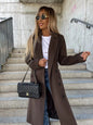 Betty Long Sleeve Lapel Button Split Coat - www.Shopthatapp.com