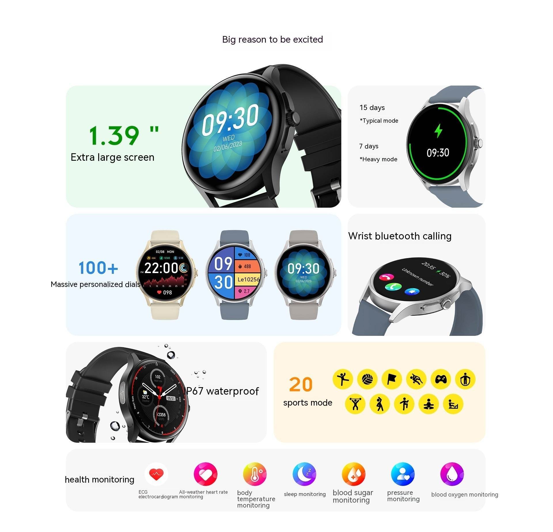 Non-Invasive Blood Glucose Detection Smart Watch - www.Shopthatapp.com