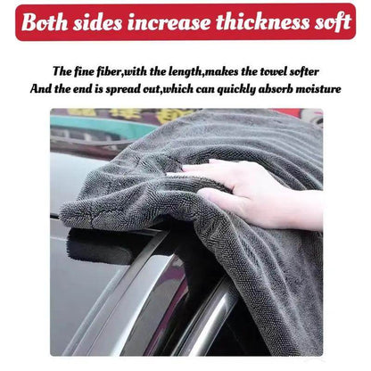 KLCB No-streak, No-scratch, No-water-stain Car Drying Towel Premium Microfiber Double-twist Pile With No Edge Design For Quick And Easy Drying - www.Shopthatapp.com