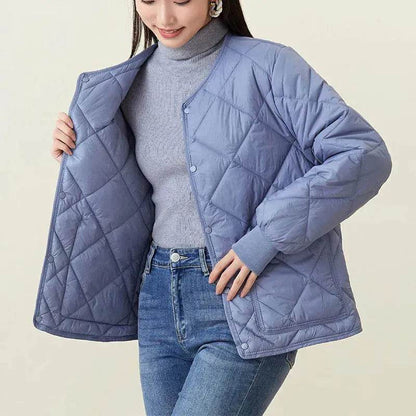 Quilted Padded Coat Winter Jacket With Pockets Lightweight Outerwear For Women's Clothing - www.Shopthatapp.com