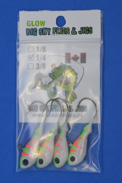 Big Sky Deluxe Ultra Minnow 1/4oz Jigs 4/pack - www.Shopthatapp.com