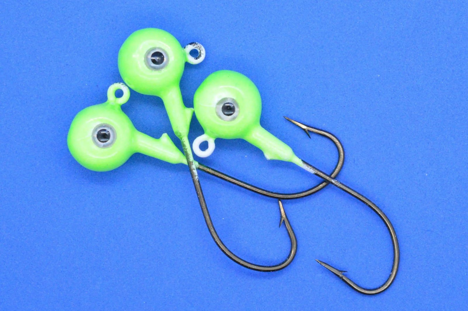 Big Sky Titan 3/8oz Heavy Duty Jig Heads Glow 3/pack - www.Shopthatapp.com