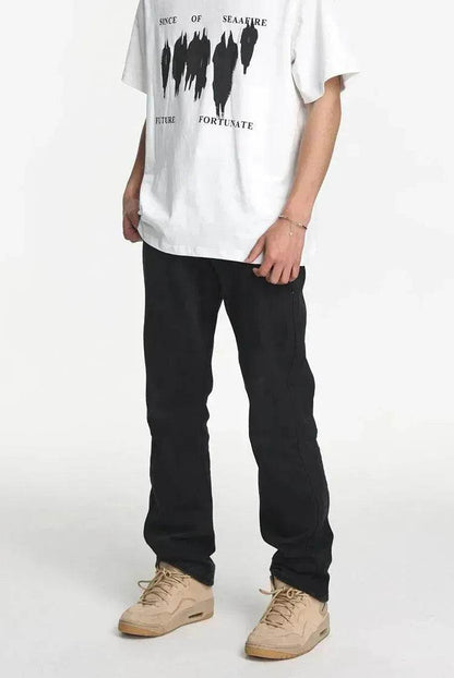 Black All-matching Straight All-matching Jeans - www.Shopthatapp.com