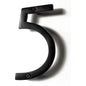 Stylish black aluminum number 5 for modern home decor and addressing needs