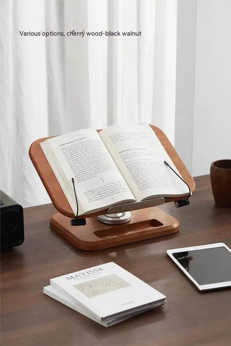 Black Walnut Solid Wood Reading Rack Adjustable Rotating Children's Reading Artifact IPad Bracket - www.Shopthatapp.com