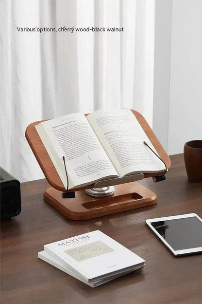 Black Walnut Solid Wood Reading Rack Adjustable Rotating Children's Reading Artifact IPad Bracket - www.Shopthatapp.com