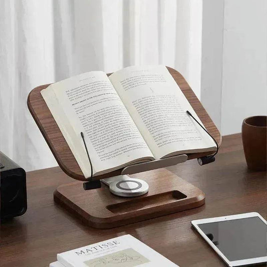 Black Walnut Solid Wood Reading Rack Adjustable Rotating Children's Reading Artifact IPad Bracket - www.Shopthatapp.com