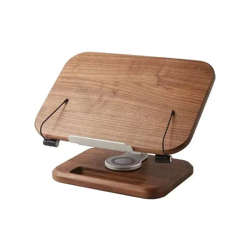 Black Walnut Solid Wood Reading Rack Adjustable Rotating Children's Reading Artifact IPad Bracket - www.Shopthatapp.com