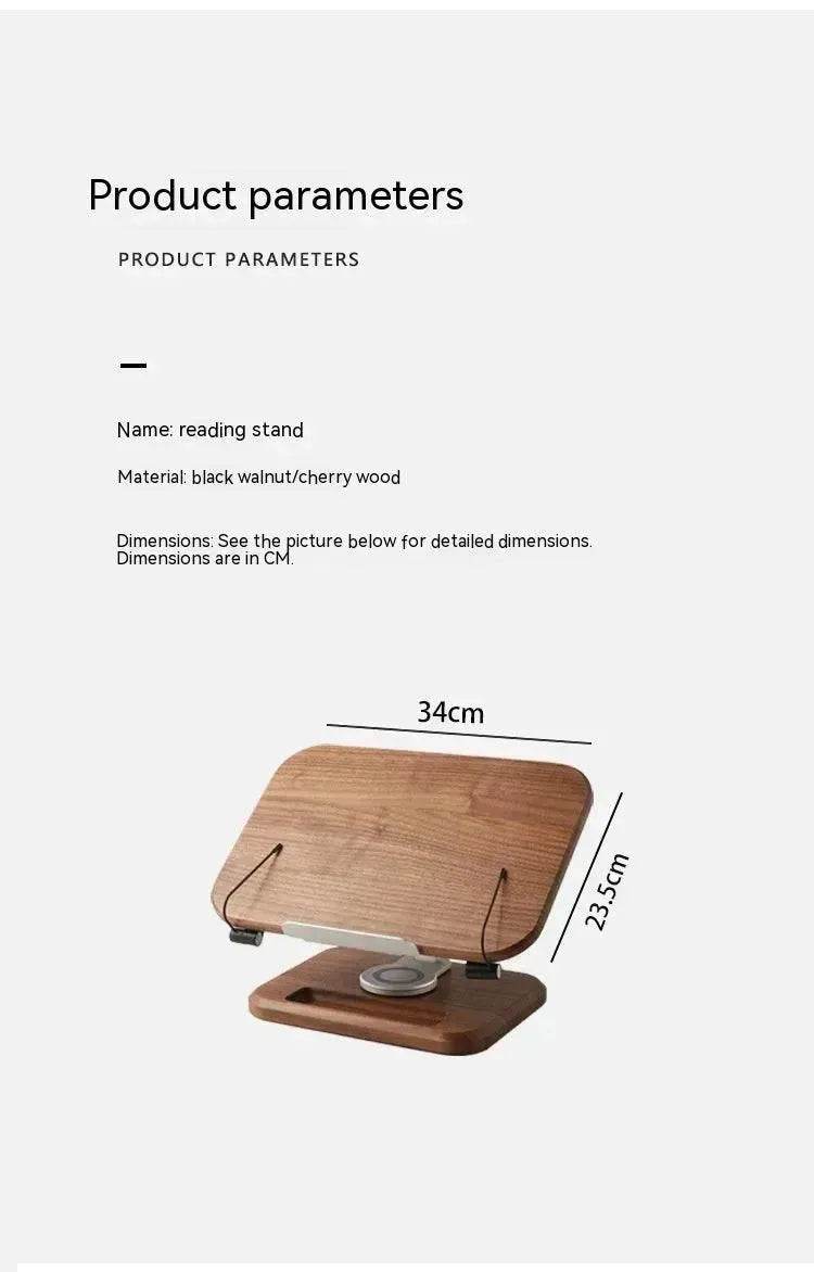 Black Walnut Solid Wood Reading Rack Adjustable Rotating Children's Reading Artifact IPad Bracket - www.Shopthatapp.com