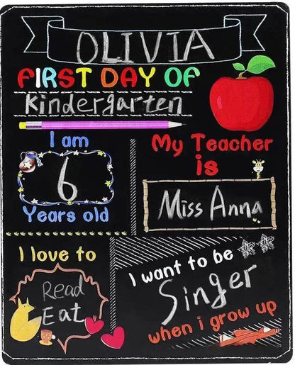 Blackboard First Day Of School Wooden Craftwork - www.Shopthatapp.com