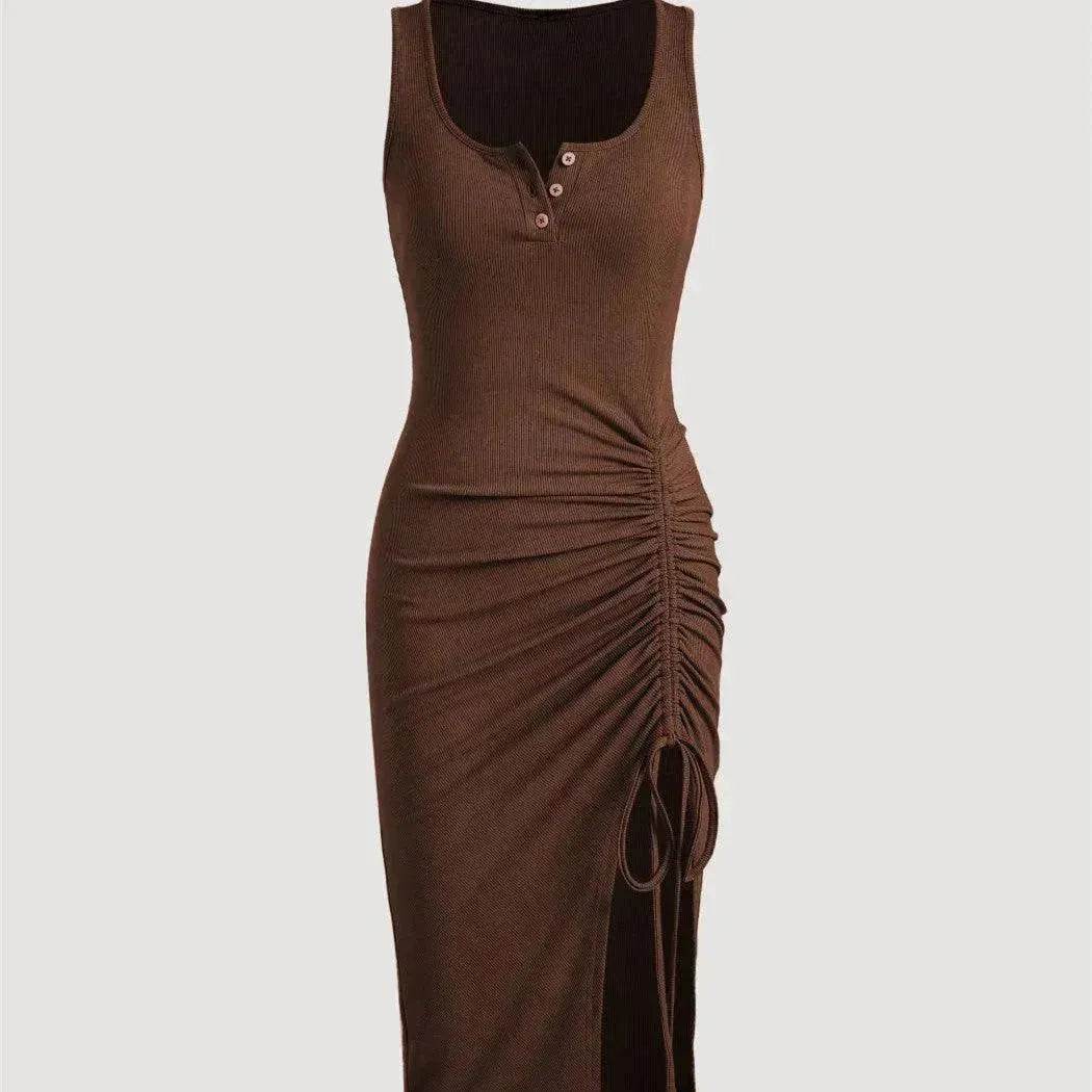 Bottom Drawstring Thread Dress Tight Skirt - www.Shopthatapp.com