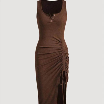 Bottom Drawstring Thread Dress Tight Skirt - www.Shopthatapp.com