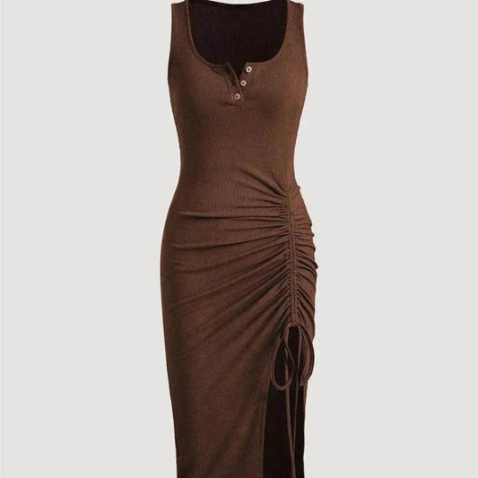 Bottom Drawstring Thread Dress Tight Skirt - www.Shopthatapp.com