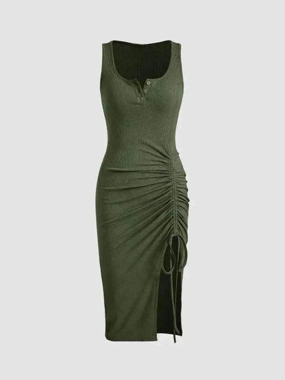 Bottom Drawstring Thread Dress Tight Skirt - www.Shopthatapp.com