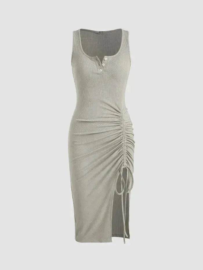 Bottom Drawstring Thread Dress Tight Skirt - www.Shopthatapp.com