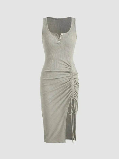 Bottom Drawstring Thread Dress Tight Skirt - www.Shopthatapp.com