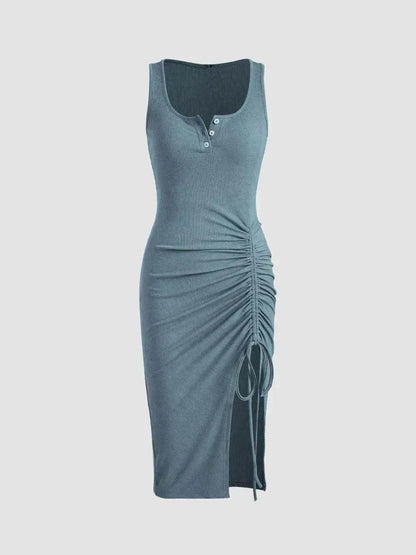 Bottom Drawstring Thread Dress Tight Skirt - www.Shopthatapp.com