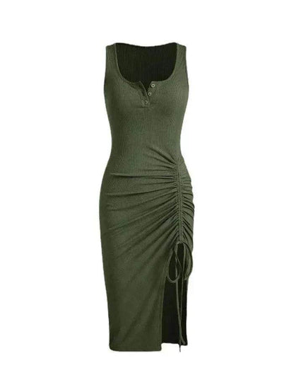 Bottom Drawstring Thread Dress Tight Skirt - www.Shopthatapp.com