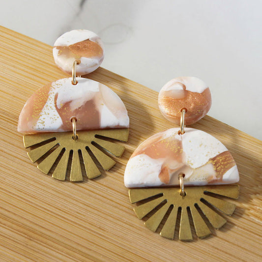 Alma Rosa Jewelry Brass Sun Ray Earrings - Stylish and Unique - Www.Shopthatapp.com