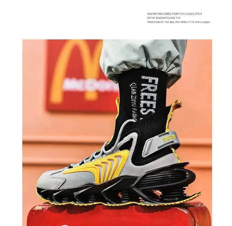 Breathable Fly Woven Mesh High-top Thick-soled Old Shoes Casual Sports Socks Running Shoes - www.Shopthatapp.com