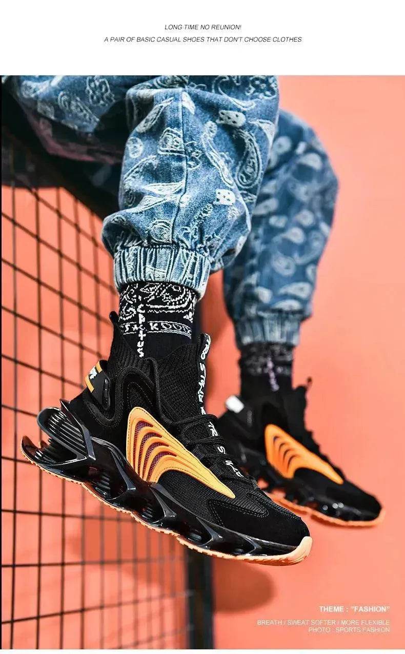 Breathable Fly Woven Mesh High-top Thick-soled Old Shoes Casual Sports Socks Running Shoes - www.Shopthatapp.com