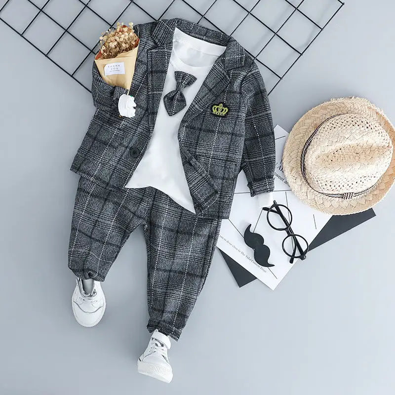 British small suit children's suit gentleman three-piece suit - www.Shopthatapp.com