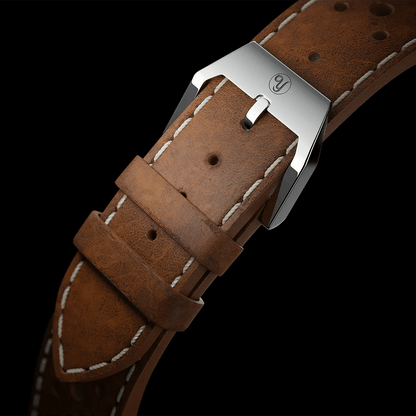 YEMA Urban Sport Rallygraf 39mm Brown Leather | YRAL23-AU34S - www.Shopthatapp.com