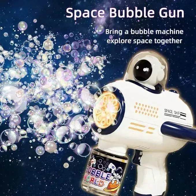 Bubble Gun Machine , Leak Proof Design, Automatic Bubble Blower Maker With Light And Bubble Solution, Summer Outdoor Toys For Birthday Party - www.Shopthatapp.com