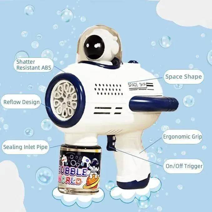 Bubble Gun Machine , Leak Proof Design, Automatic Bubble Blower Maker With Light And Bubble Solution, Summer Outdoor Toys For Birthday Party - www.Shopthatapp.com