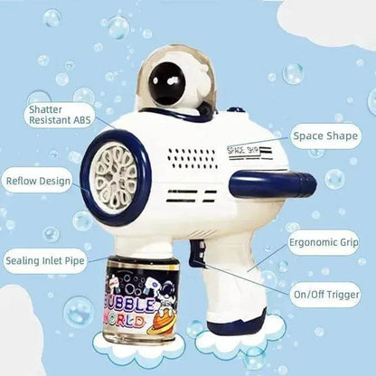Bubble Gun Machine , Leak Proof Design, Automatic Bubble Blower Maker With Light And Bubble Solution, Summer Outdoor Toys For Birthday Party - www.Shopthatapp.com