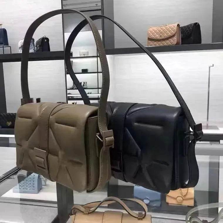 Business Commute Embossed Diamond Stripe Under arm Shoulder Handbag - www.Shopthatapp.com