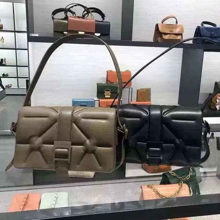 Business Commute Embossed Diamond Stripe Under arm Shoulder Handbag - www.Shopthatapp.com