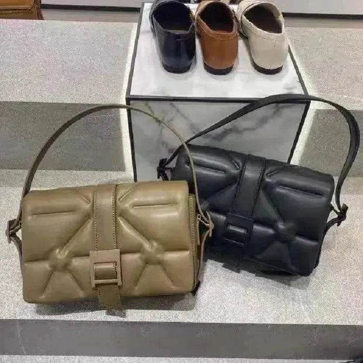 Business Commute Embossed Diamond Stripe Under arm Shoulder Handbag - www.Shopthatapp.com