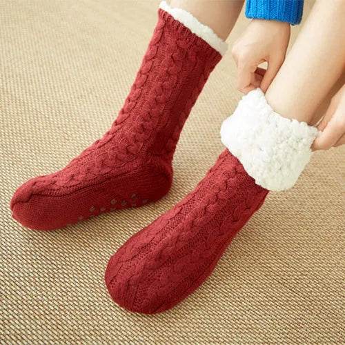 Winter Warm Knitted Plush Floor Socks Home Indoor Non-slip Carpet Socks For Men And Women - www.Shopthatapp.com
