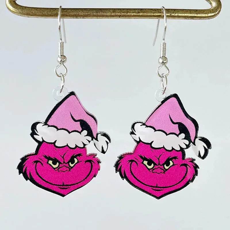 Acrylic Earrings Christmas Cute Cartoon Christmas Santa Claus Tree Football Lightning Earrings Jewelry - www.Shopthatapp.com