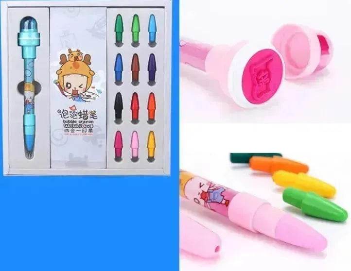 12 Color Bubble Crayon Painting Graffiti Seal for Children - www.Shopthatapp.com