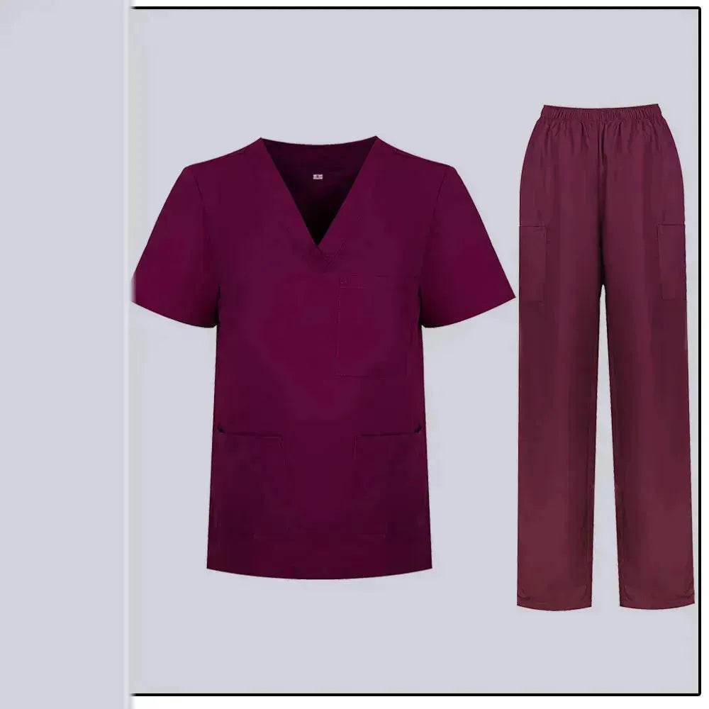 Women Nurse Uniform Female - Hospital Nurse Costume - V Neck Top Pants Set - www.Shopthatapp.com