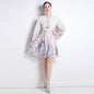 Elegant V-neck Vintage Floral Print Long Sleeves Dress Spring - www.Shopthatapp.com