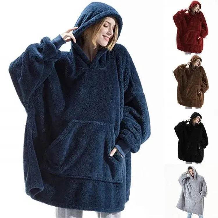 Thick Fleece Hooded Unisex Sweater Winter Double-sided Sweatshirt - www.Shopthatapp.com