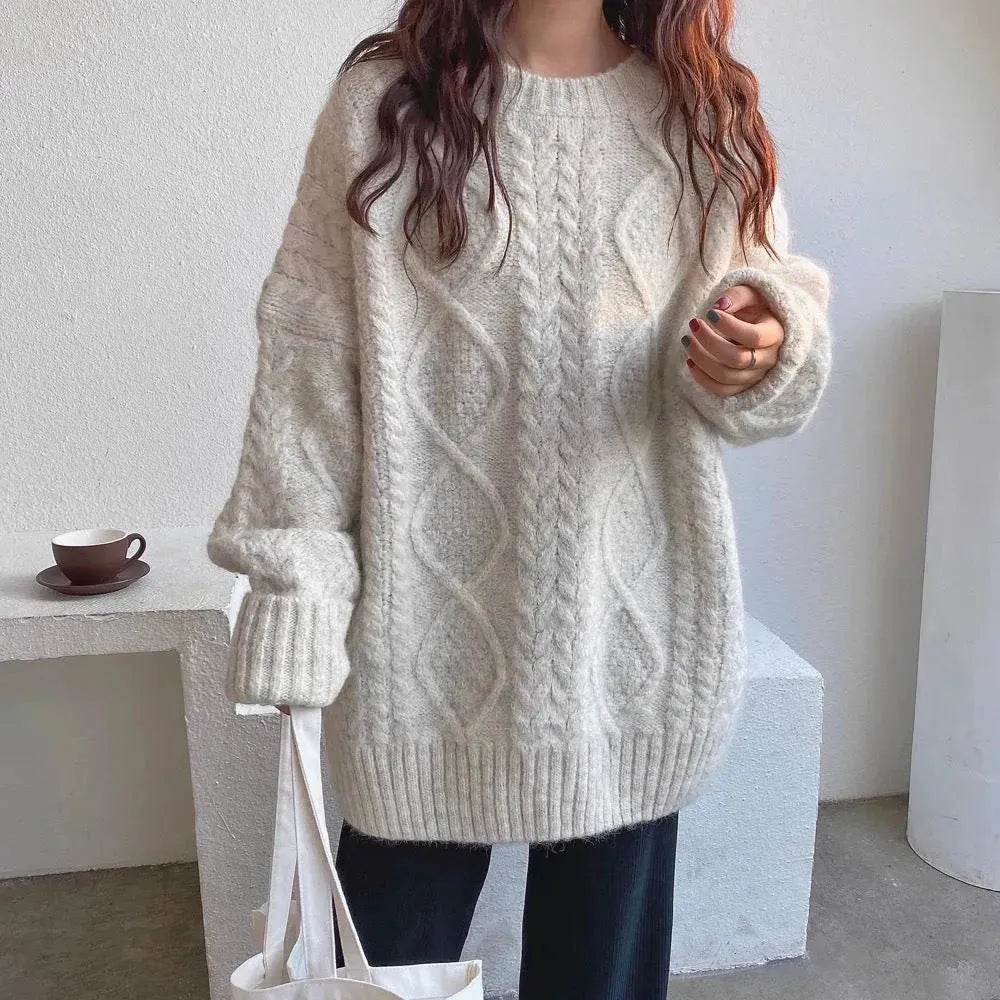 Autumn Winter Twist Knitted Pullover Sweater for WOMEN - www.Shopthatapp.com