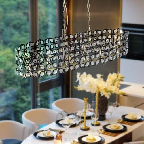 Modern Luxury Champagne Gold Oval Crystal Chandelier - www.Shopthatapp.com
