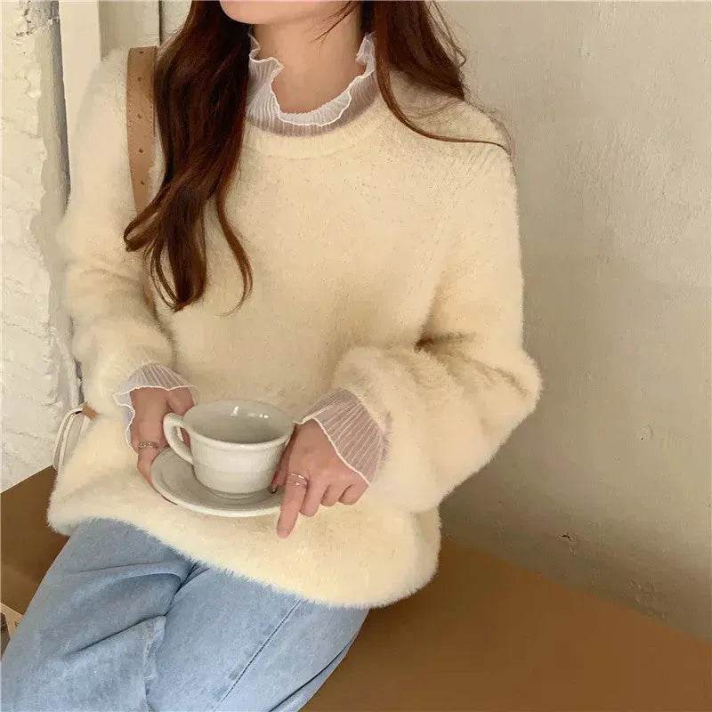 Autumn Winter Mink-like Wool Thick Plush Pullover Sweater for Women - www.Shopthatapp.com