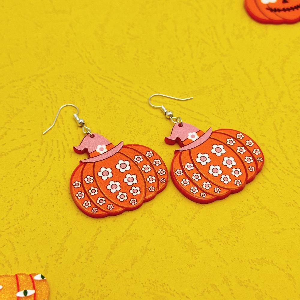 Halloween Day Ornament Colorful Ghost Eyes Funny Acrylic Earrings For Women - www.Shopthatapp.com