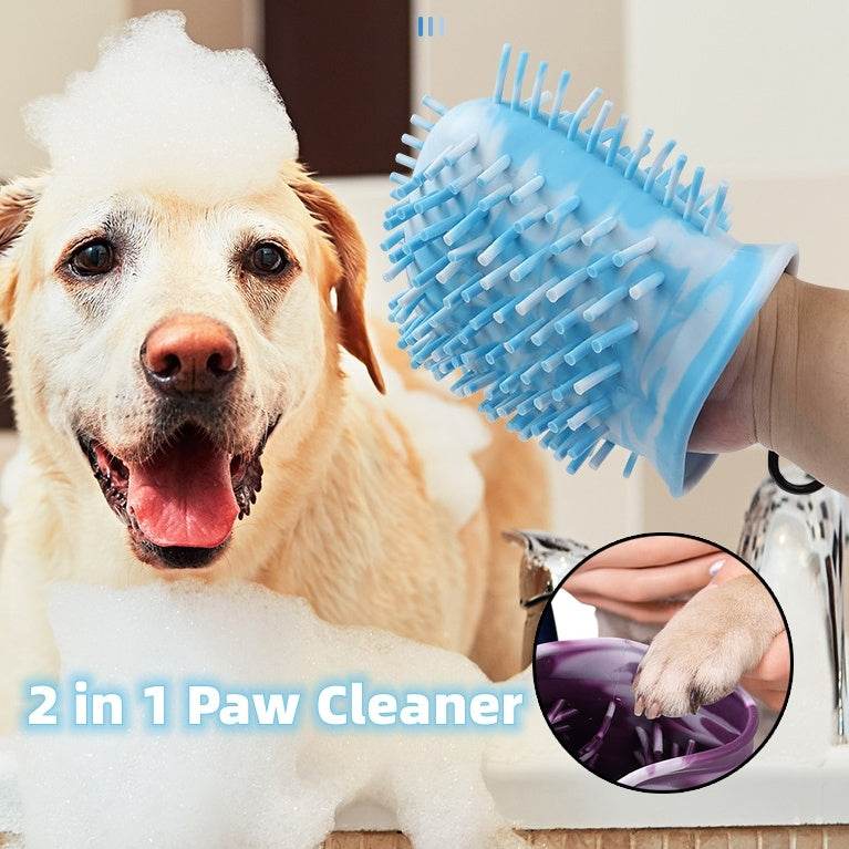 2 In 1 Dog Paw Cleaner Cup Soft Pet Dog Foot Cleaning Washer Brush Cup Portable Pet Foot Washer Paw Clean Brush Foot Cleaning Bucket Pet Products - www.Shopthatapp.com