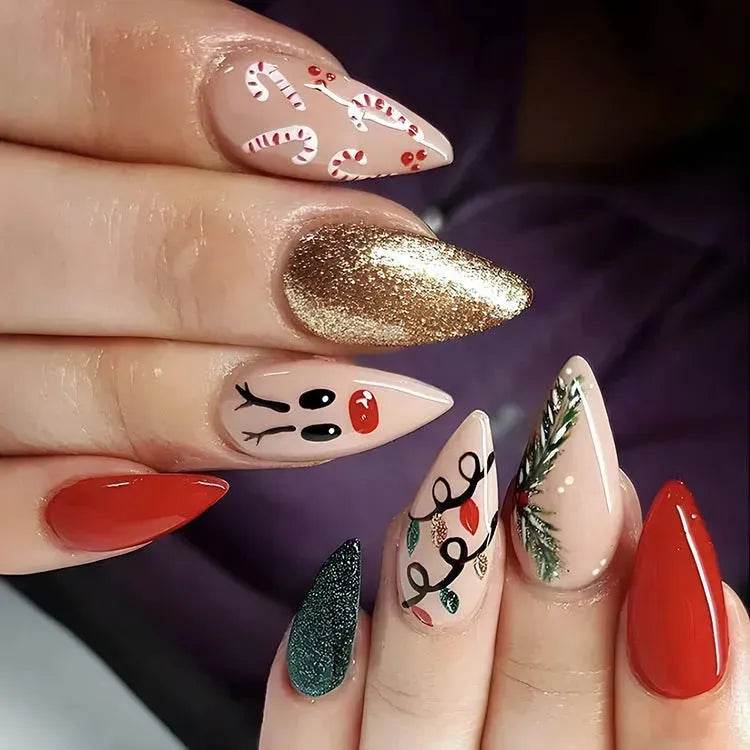 24pcs Christmas False Nail Decal stickers - www.Shopthatapp.com