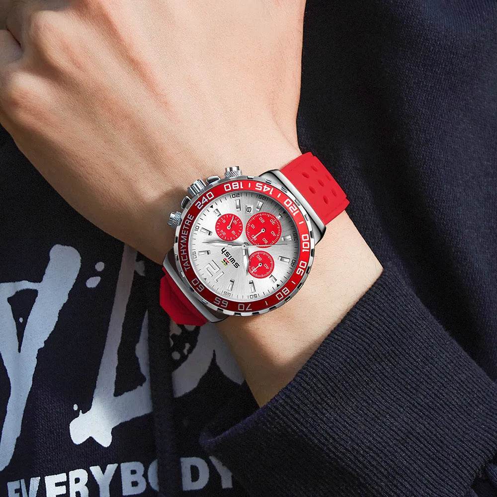 Men's Luminous Sports Breathable Hole Silicone Strap Six-pin Quartz Watch - www.Shopthatapp.com