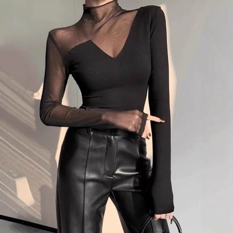 Fashion Chic Slim fit High neck bodycon top for women - www.Shopthatapp.com