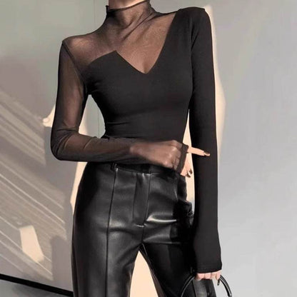 Fashion Chic Slim fit High neck bodycon top for women - www.Shopthatapp.com